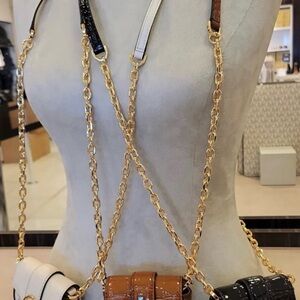 Michael Kors Crossbody Bag - Black, White, Tan